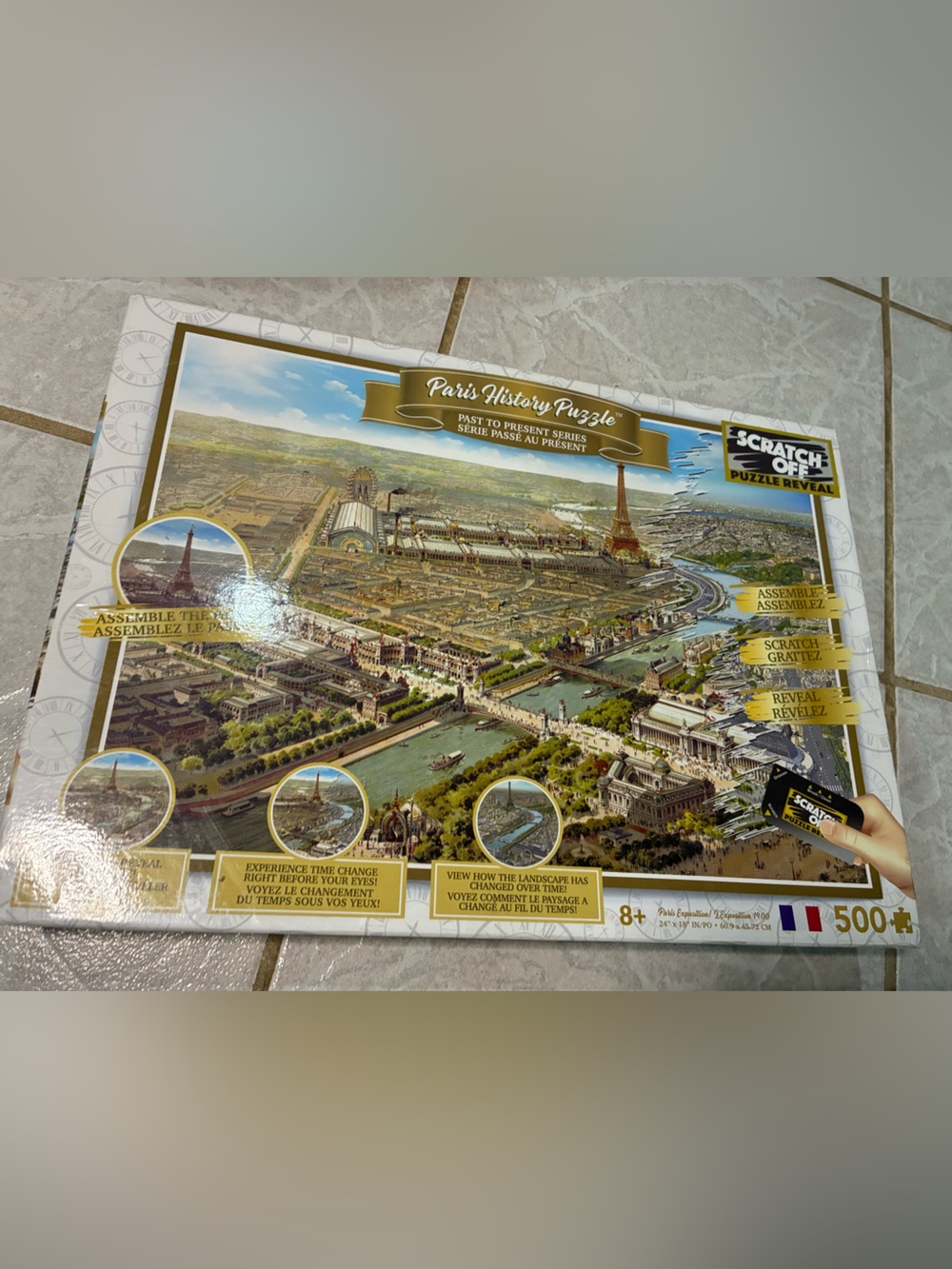 Paris History Scratch-Off Puzzle – 500 Pieces (White)